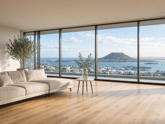 Sunlit empty Auckland living room ready for a bond inspection after a move-out clean